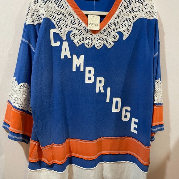 NWT $148 Free People We The Free Stanley Tee Sweatshirt Crochet Embroidered Sm - Picture 5 of 8